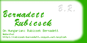 bernadett rubicsek business card